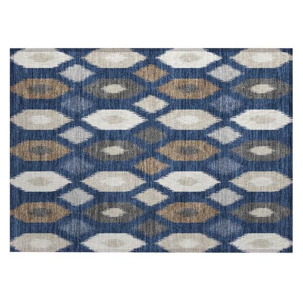 Chantille Machine Washable Indoor/Outdoor Abstract ACN3108 Navy 2 ft. x 3 ft. Accent Rug