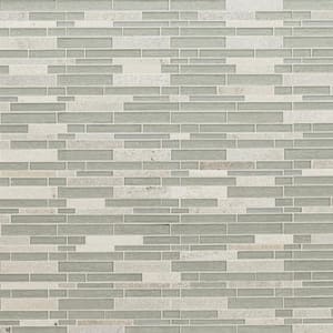 Evita Ice Interlocking 11.75 in. x 12 in. Textured Glass; Stone Look Wall Tile (9.8 sq. ft./Case)