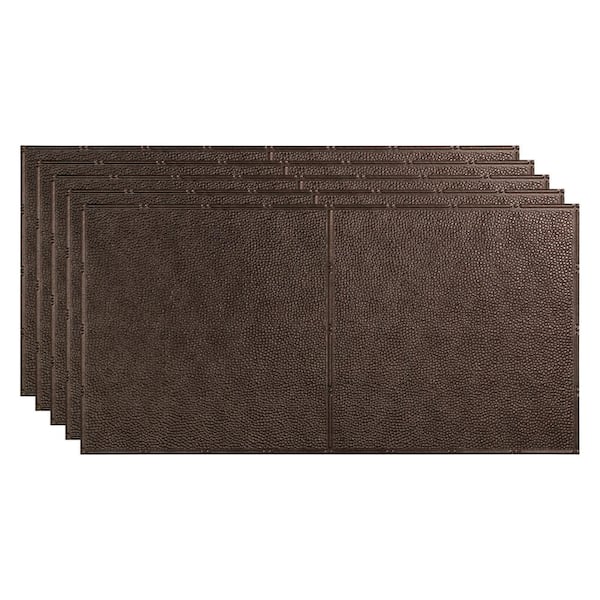 Fasade Border Fill 2 ft. x 4 ft. Glue Up Vinyl Ceiling Tile in Smoked Pewter (40 sq. ft.)