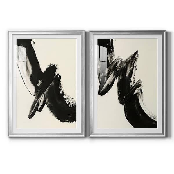 Wexford Home Black Expression I By Wexford Homes 2 Pieces Framed Abstract Paper Art Print 30.5 in. x 42.5 in. .