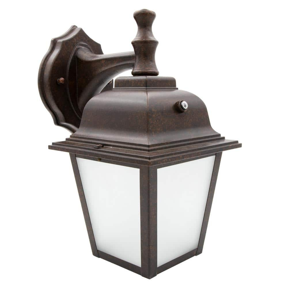 Maxxima 1-Light Aged Bronze LED Outdoor Wall Lantern Sconce with ...