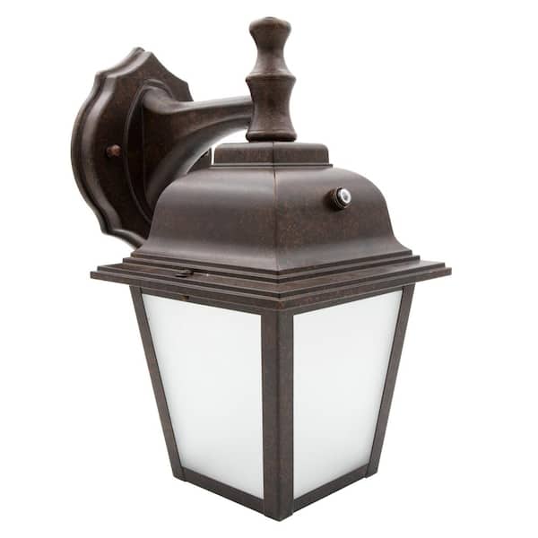 Maxxima 1-Light Aged Bronze LED Outdoor Wall Lantern Sconce with