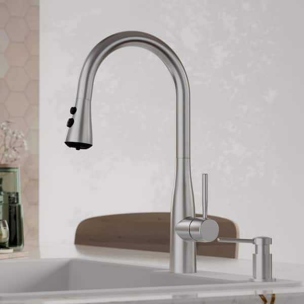 Faraday Single Handle Pull-Down Sprayer Kitchen Faucet in Spot Free Stainless Steel