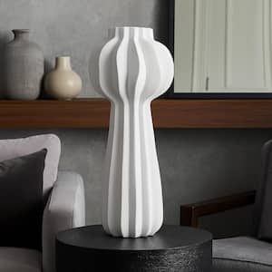 Samo 36.5 in. White Resin Bud Decorative Vase