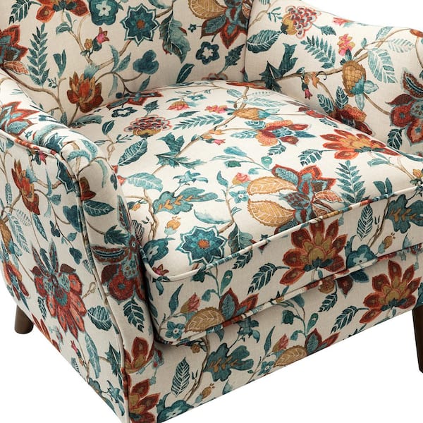 Red deals patterned armchair