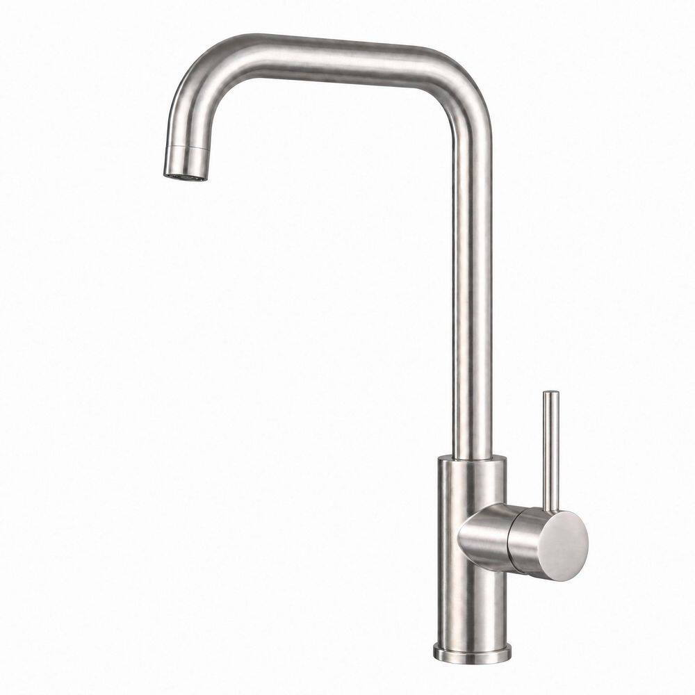 14.57 in. H Single Handle Deck Mount Standard Kitchen Faucet with Deck Plate in Brushed Nickel price history on PriceWatchPro