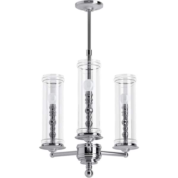 KOHLER Damask 3-Light Polished Chrome Chandelier