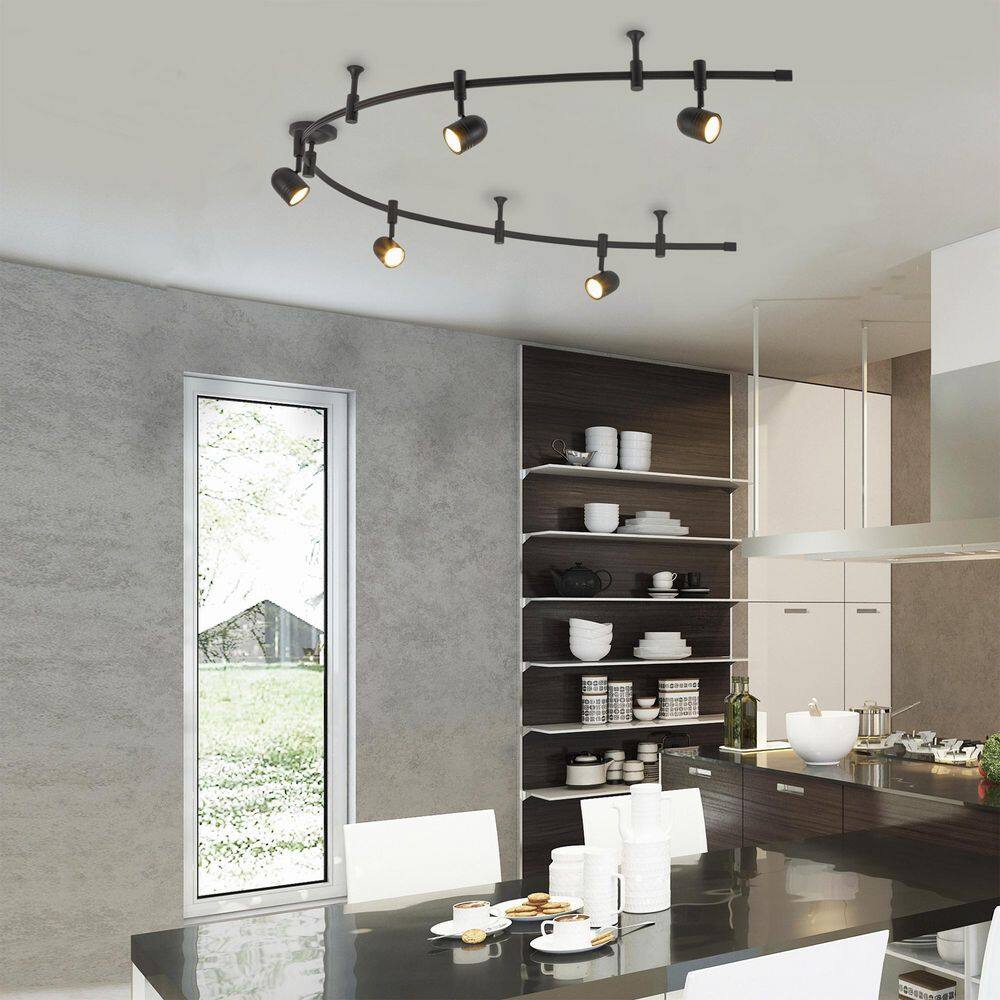 Bronze 8 ft. Flexible Track Lighting Kit with Adjustable Heads