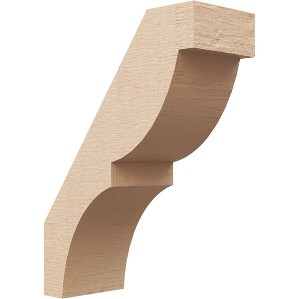 Ekena Millwork 5 in. x 16 in. x 12 in. Valencia Rough Cedar Woodgrain Timberthane Polyurethane Knee Brace, Primed