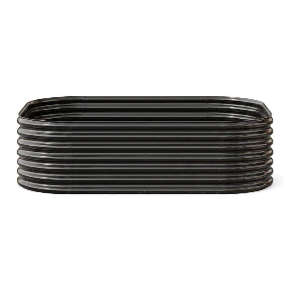 88.98 in. W x 11.42 in. H Oval Large Raised Black Metal Outdoor Planter price history on PriceWatchPro