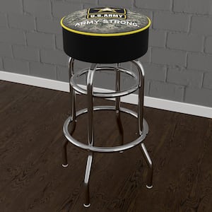 United States Army Digital Camo 31 in. Yellow Backless Metal Bar Stool with Vinyl Seat
