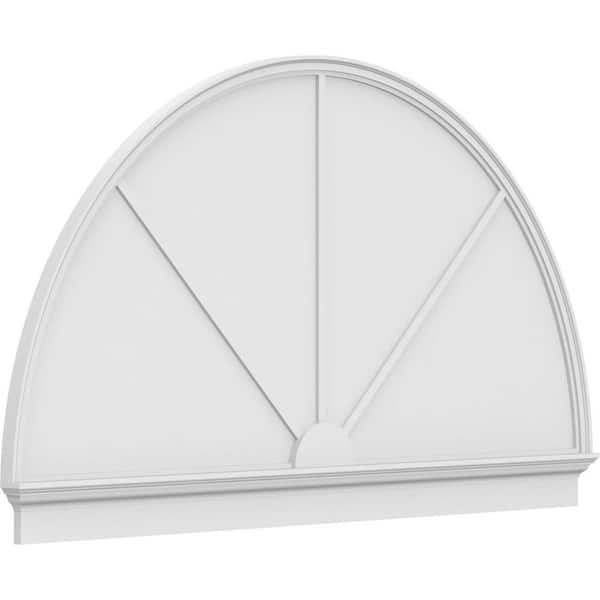 2-3/4 in. x 84 in. x 48-3/4 in. Half Round 3-Spoke Architectural Grade PVC Combination Pediment Moulding