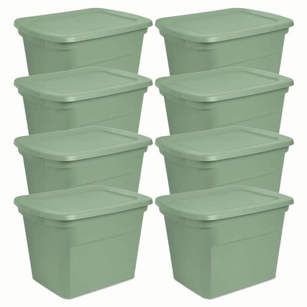 Sterilite 30 Gallon Plastic Storage Tote, Green 