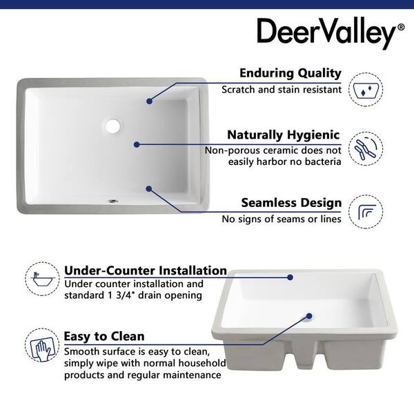 DEERVALLEY Ursa 21.77 in. Rectangular Undermount Vitreous