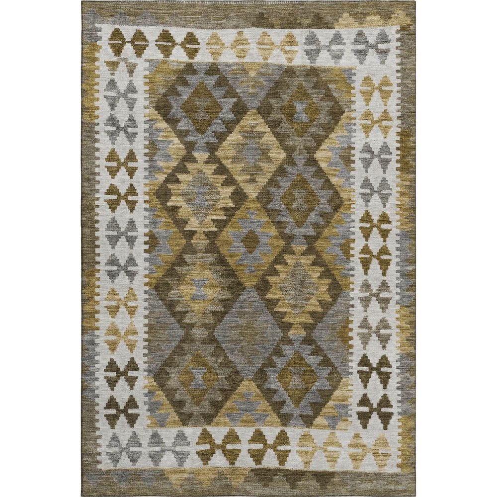 Mayfield Premium Machine Washable Abstract AMF1915 Brown 10 ft. x 14 ft. Area Rug price history on PriceWatchPro