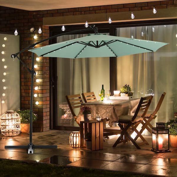 c hopetree patio umbrella C-Hopetree 11 ft Outdoor Patio Market Table Umbrella with Fiberglass Rib  Tip and Tilt, Black