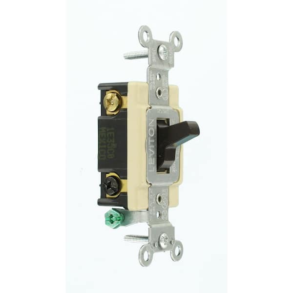 20 Amp Commercial Grade 4-Way Back Wired Toggle Switch, Brown CSB4-20