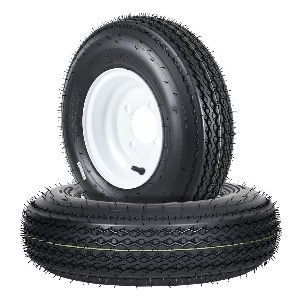 2-Pack 4.80-8 Trailer Tires on 8” White Rims, 4 Lug on 4” Bolt Pattern, Load Range C 6PR, 760 lbs price history on PriceWatchPro