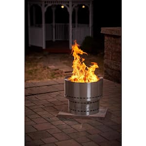 Flame Genie Inferno Pellet 19 in. x 16.5 in. Stainless Steel Wood Burning Fire Pit