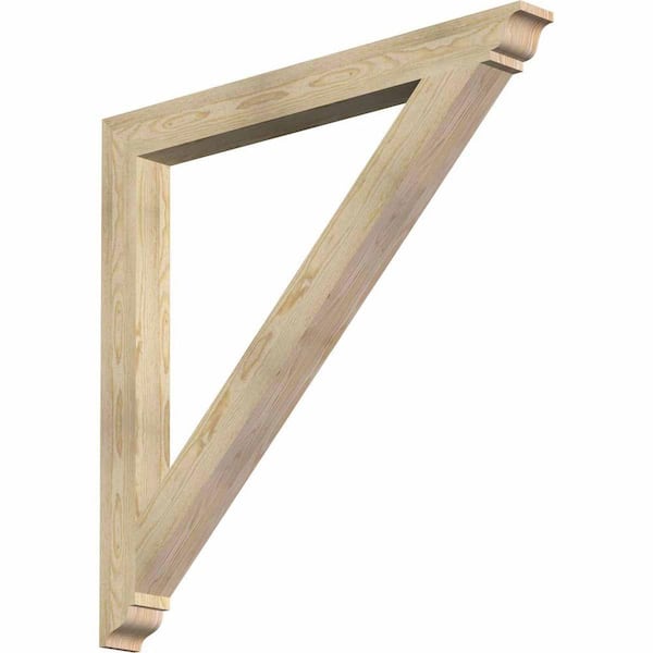 Ekena Millwork 4 in. x 44 in. x 44 in. Douglas Fir Traditional Rough Sawn Bracket