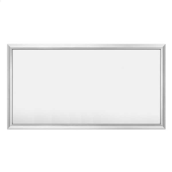 55 in. W x 30 in. H Rectangular Aluminum Alloy Framed and Tempered Glass Wall Bathroom Vanity Mirror in Brushed Silver