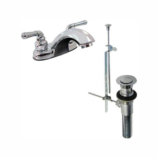 KISSLER and CO Dominion 4 in. Centerset 2-Handle Bathroom Faucet in Chrome with Drain