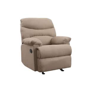 Arcadia Light Brown Microfiber Microfiber Recliner with Set of 1 Chair Included