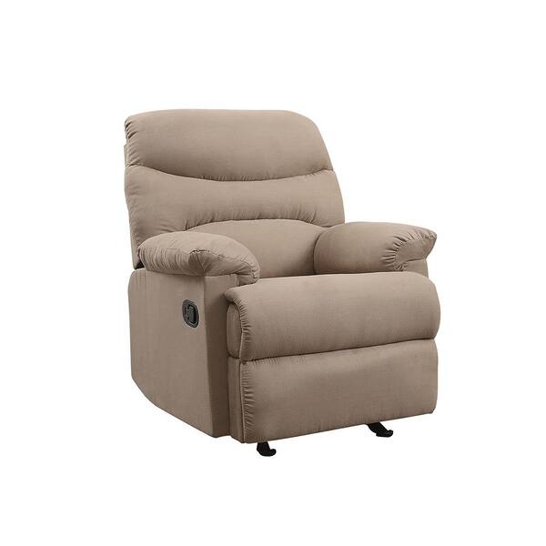 Acme Furniture Arcadia Light Brown Microfiber Microfiber Recliner with Set of 1 Chair Included