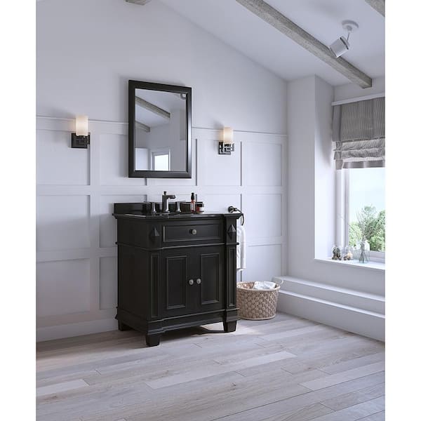 Granite Vanity Top In Black Es 31, Black Bathroom Vanity Home Depot