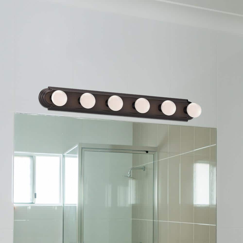 Antique Bronze 36" Dimmable 6-Light Bath Bar