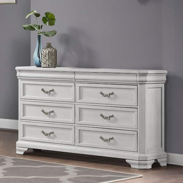 New Classic Furniture Lyndhurst Vintage White 8-Drawer 66 in. Dresser