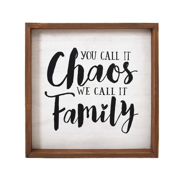 PARISLOFT You Call It Chaos We Call It Family Rustic Wood Wall Decorative Sign