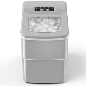 8.86 in. 26 lbs. Daily Production Bullet Ice Portable Countertop Ice Maker, 9-Bullet Ice Cubes Ready in 8 Mins in Grey