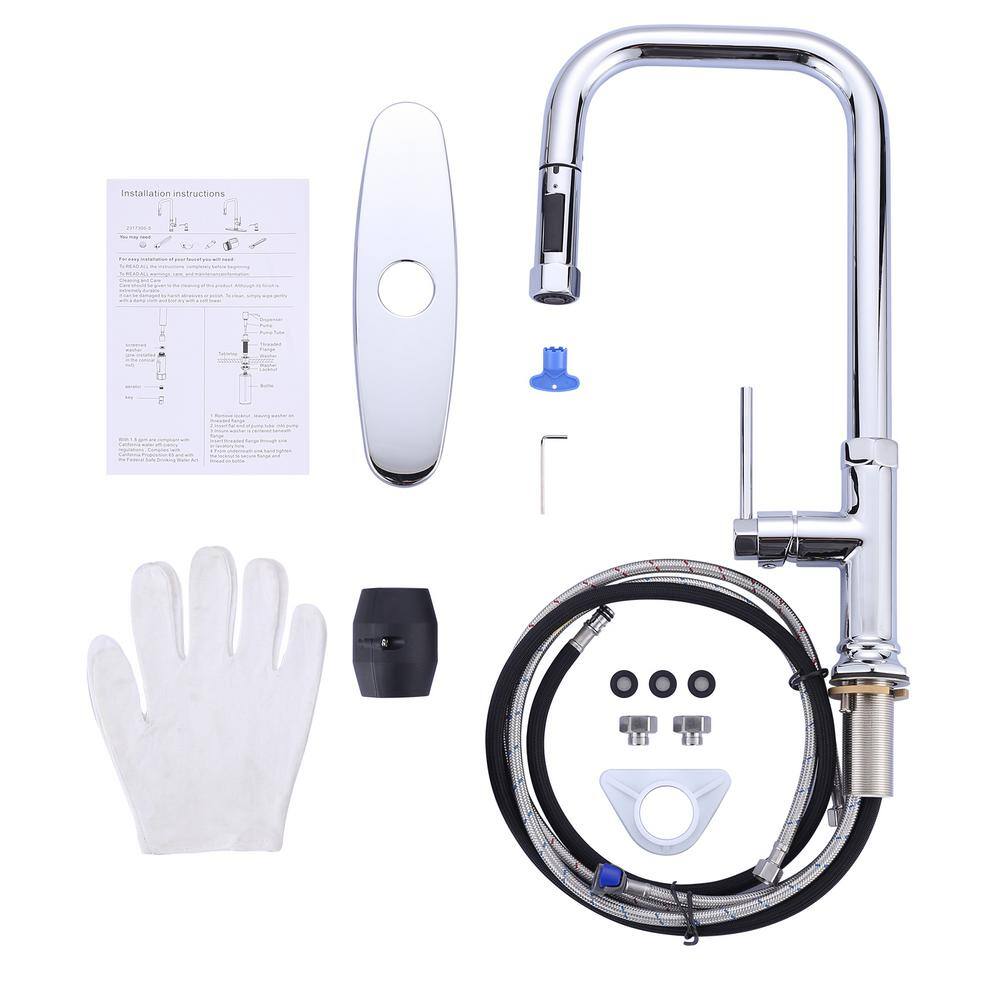 Polished Chrome Single Handle Pull Down Kitchen Faucet