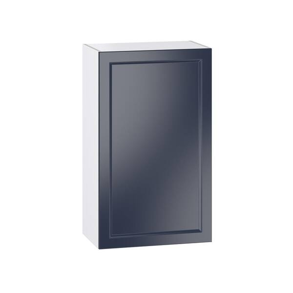 J COLLECTION Devon Painted 24 in. W x 40 in. H x 14 in. D Blue Recessed Assembled Wall Kitchen Cabinet