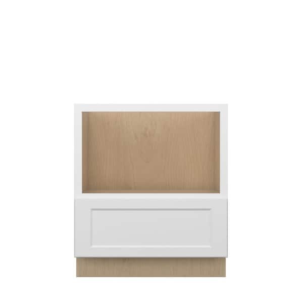 Kunal Kitchens Norfolk Shaker 30 in. W x 34.5 in. H x 24 in. D in Painted White Plywood Assembled Microwave Base Cabinet