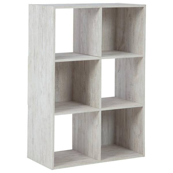 23.74 in. Wide White 6 Shelf Bookcase