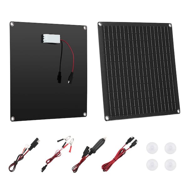 20-Watt 12V Solar Panel Battery Charger, Solar Battery Trickle Charger Maintainer with Built-in Smart Controller