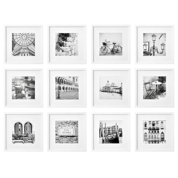 Pinnacle Gallery Perfect 8 in. x 8 in. White Collage Picture Frame Set