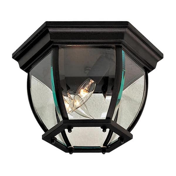 Wyndmere Black 3-Light Outdoor Flush Mount