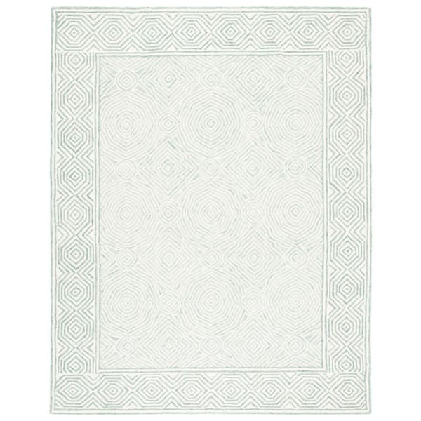 SAFAVIEH Roslyn Green/Blue 9 ft. x 12 ft. Border Geometric Area Rug