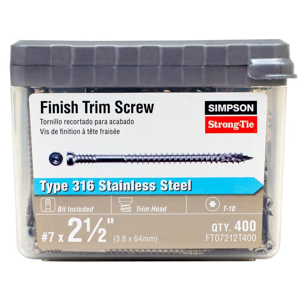 7 x 2-1/2 in. Type 316 Stainless Steel, T10 6-Lobe, Trim Head, Wood Screw (400-Pack) price history on PriceWatchPro