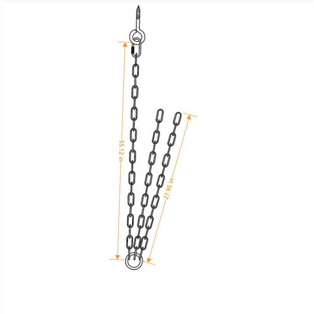 Anraja Light Wood Double Seating Outdoor Swing Chair with Chains