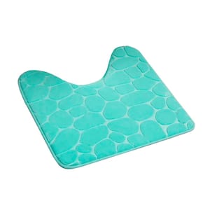3-D-Pebbles 20 in. x 20 in. Aqua Blue Memory Foam Contour Bath Mat