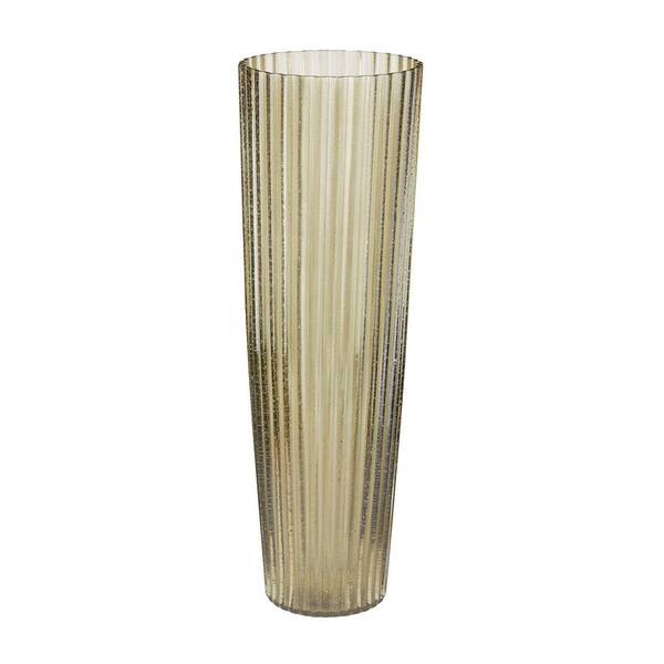 Titan Lighting 24 in. Champagne Fizz Fluted Glass Decorative Vase in Champagne Gold