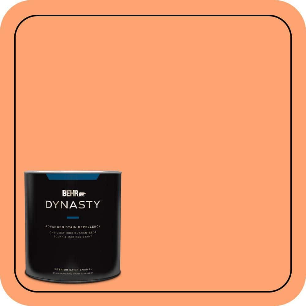 1 qt. #P210-5 Cheerful Tangerine Satin Enamel Interior Stain-Blocking Paint & Primer price history on PriceWatchPro