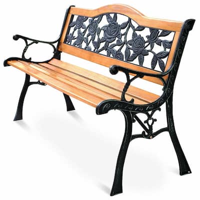 Cast Iron Wood Outdoor Benches, Garden Benches Wood And Metal