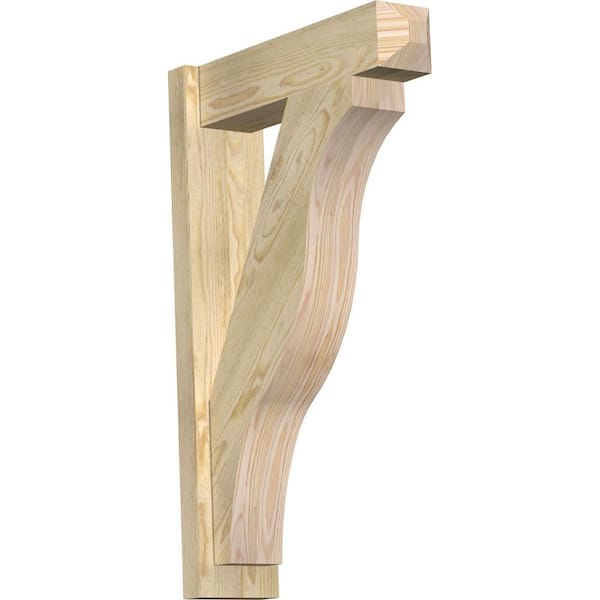 Ekena Millwork 6 in. x 34 in. x 22 in. Douglas Fir Fuston Craftsman Rough Sawn Outlooker