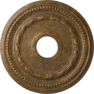 1 in. x 15-3/8 in. x 15-3/8 in. Polyurethane Federal Ceiling Medallion, Rubbed Bronze