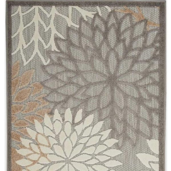 Gray, Ivory 3 ft. x 5 ft. Woven Polypropylene Indoor/Outdoor Area Rug